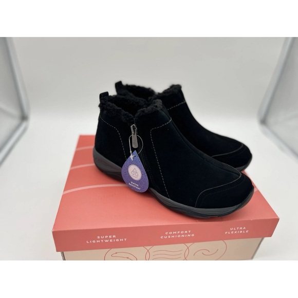 Easy Spirit Women's Size 8.5 M Seerunna Black Faux Suede Zip Ankle Boots - Picture 4 of 6